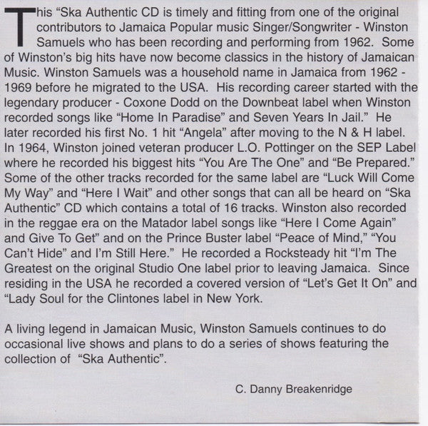 Winston Samuels : Ska Authentic (CD, Album)