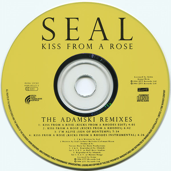 Seal : Kiss From A Rose (The Adamski Remixes) (CD, Maxi)