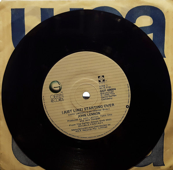 John Lennon / Yoko Ono : (Just Like) Starting Over / Kiss Kiss Kiss (7", Single)
