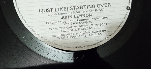 John Lennon / Yoko Ono : (Just Like) Starting Over / Kiss Kiss Kiss (7", Single)