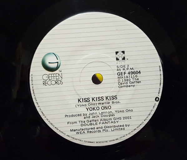John Lennon / Yoko Ono : (Just Like) Starting Over / Kiss Kiss Kiss (7", Single)