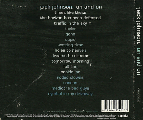 Jack Johnson : On And On (CD, Album, Dig)