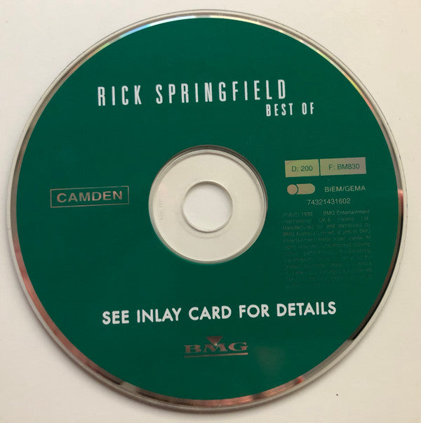 Rick Springfield : Best Of (CD, Comp, RE)