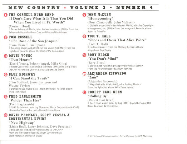 Various : New Country Volume 3 Number 4 (CD, Comp)