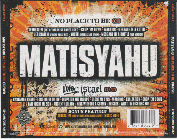 Matisyahu : No Place To Be (CD + DVD)