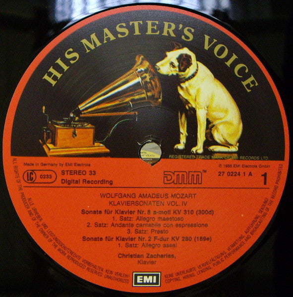 Mozart*, Christian Zacharias : Klaviersonaten = Piano Sonatas K.310 • 280 • 311  VOL.4 (LP)