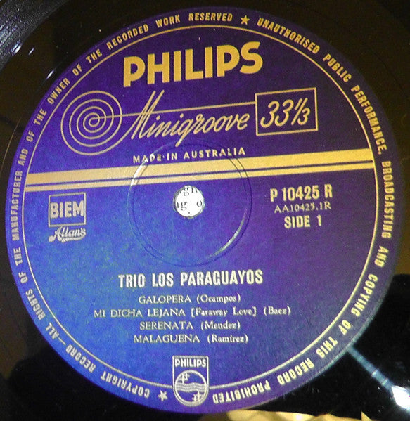 Trio Los Paraguayos : Trio Los Paraguayos (10", Mono)