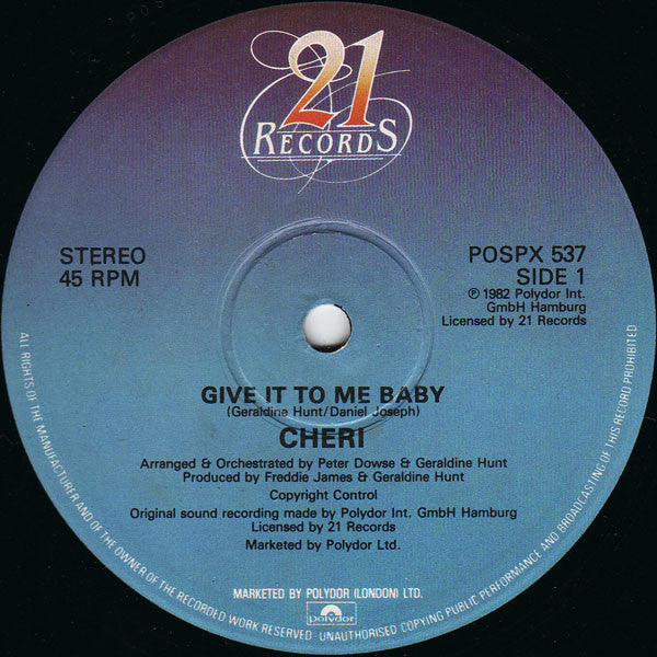 Cheri : Give It To Me Baby / Starstruck (12")