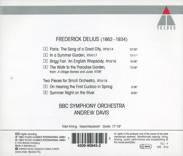 Frederick Delius / BBC Symphony Orchestra, Andrew Davis : Paris · In a Summer Garden · Brigg Fair etc. (CD, Album)