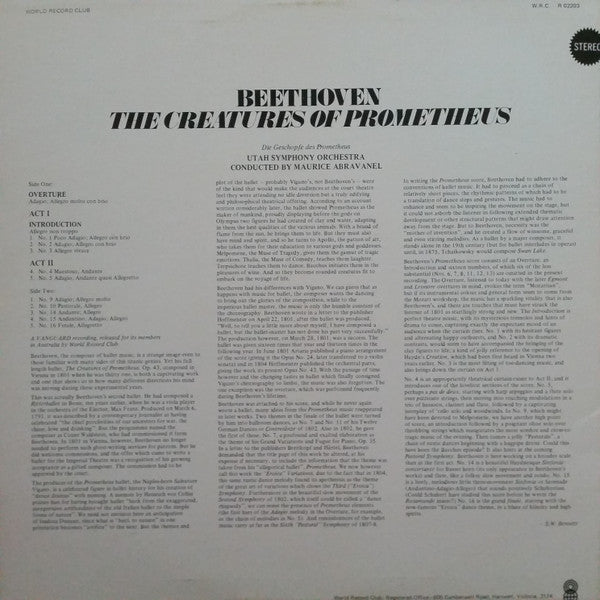 Beethoven* : The Creatures Of Prometheus (LP, Album, Club)