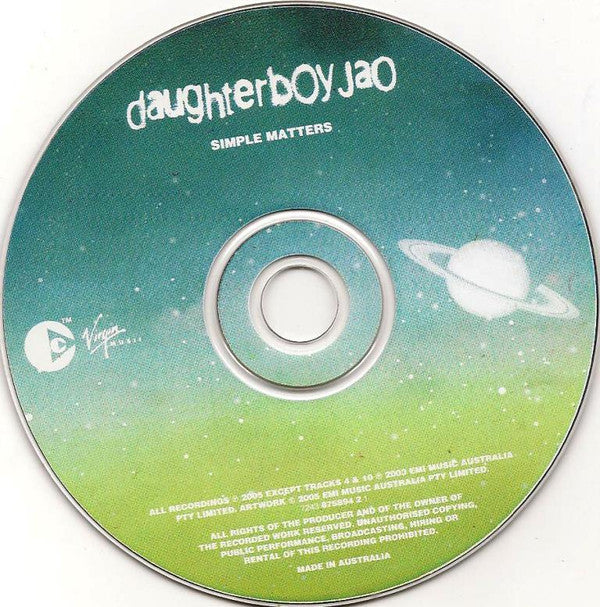 Daughterboy Jao : Simple Matters (CD, Album)