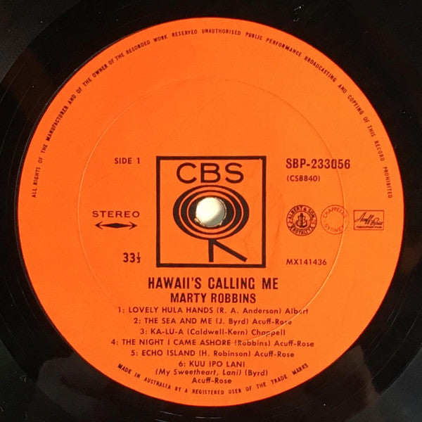 Marty Robbins : Hawaii's Calling Me (LP, Album)