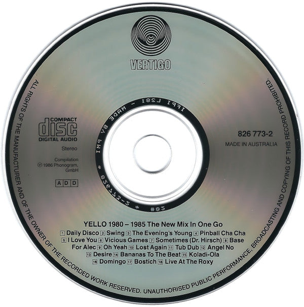 Yello : 1980 - 1985 The New Mix In One Go (CD, Comp, P/Mixed, RP)