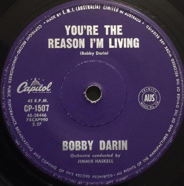 Bobby Darin : You're The Reason I'm Living  (7", Single)