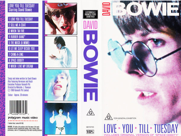 David Bowie : Love You Till Tuesday (VHS, PAL)