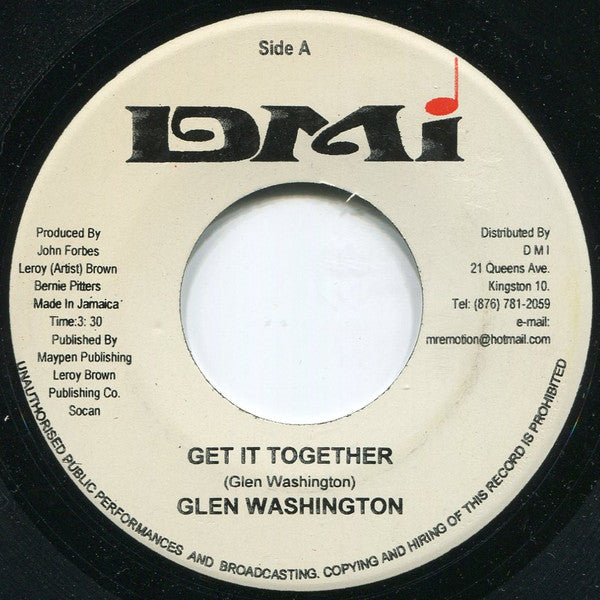 Glen Washington : Get It Together (7", Single)