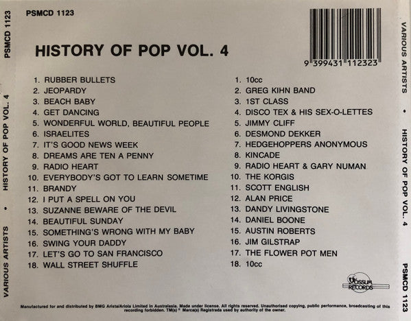 Various : History Of Pop Volume Four (CD, Comp)