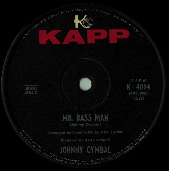 Johnny Cymbal : Mr. Bass Man (7", Single)