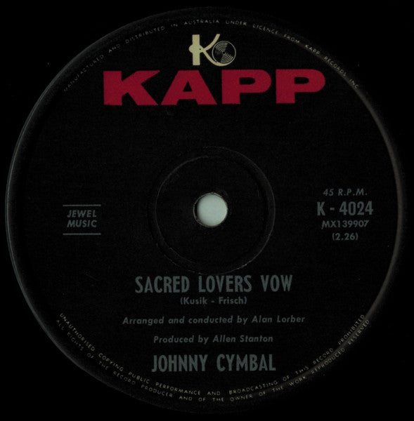 Johnny Cymbal : Mr. Bass Man (7", Single)