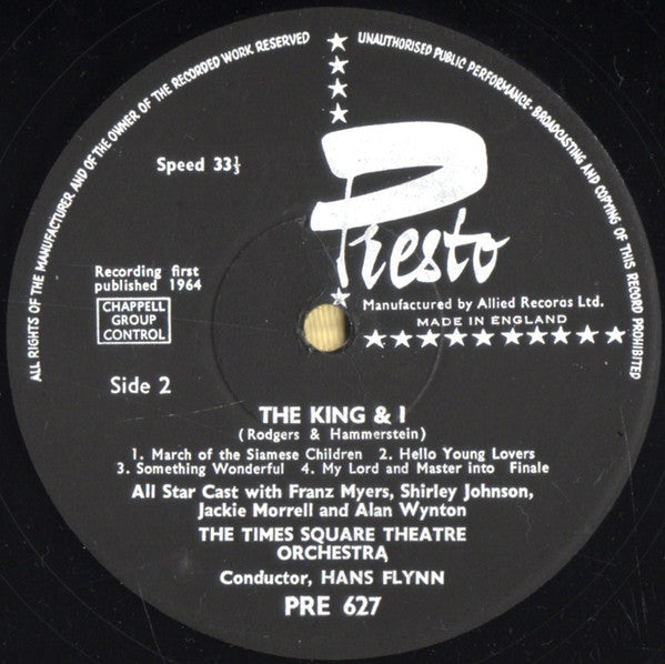 Rodgers & Hammerstein - Times Square Theatre Orchestra Conducted By Hans Flynn : The King & I (LP, Album)