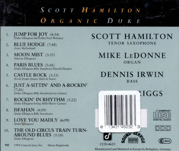 Scott Hamilton : Organic Duke (CD, Album)