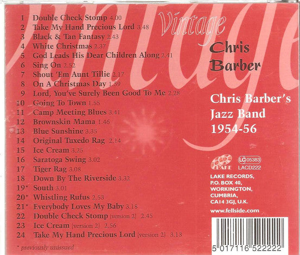 Chris Barber's Jazz Band : Chris Barber: Jazz Sacred & Secular: Vintage Chris Barber: Chris Barber's Jazz Band 1954 - 56 (CD, Album, Comp)