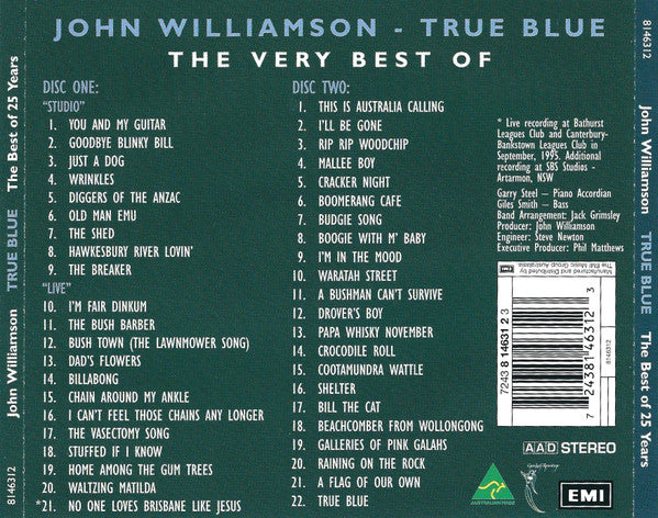 John Williamson : True Blue: The Very Best Of 25 Years (2xCD, Comp)