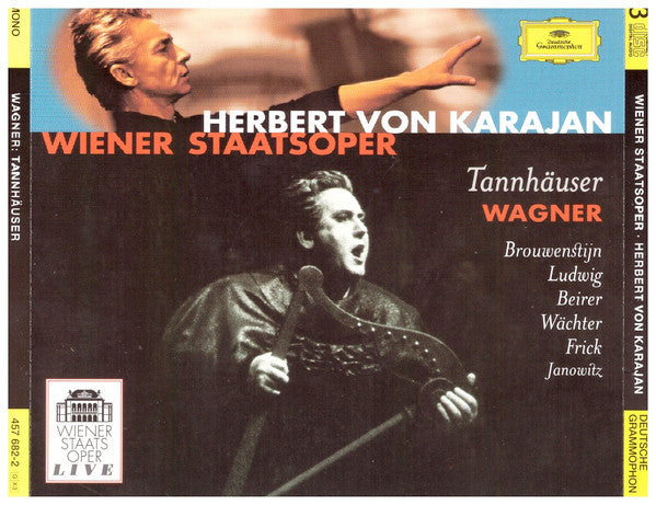 Richard Wagner - Gré Brouwenstijn · Christa Ludwig · Hans Beirer · Eberhard Wächter · Gottlob Frick · Gundula Janowitz · Orchester Der Wiener Staatsoper · Herbert von Karajan : Tannhäuser (3xCD, Album, Mono, RE, RM)
