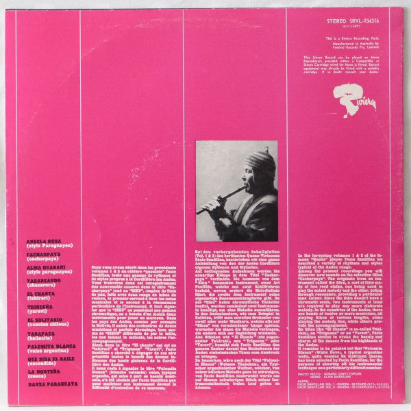 Facio Santillan : Flutes Of The Andes Vol. 3 (LP, Album)