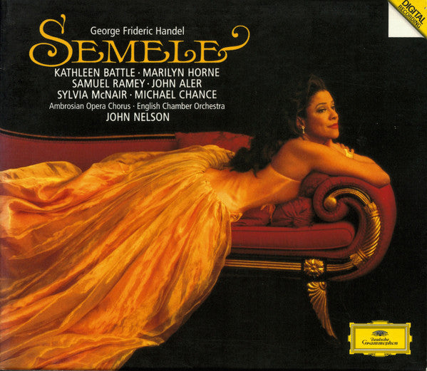 George Frideric Handel* - Kathleen Battle ∙ Marilyn Horne ∙ Samuel Ramey ∙ John Aler ∙ Sylvia McNair ∙ Michael Chance ∙ Ambrosian Opera Chorus* ∙ English Chamber Orchestra ∙ John Nelson (5) : Semele (3xCD, Album + Box, Sli)