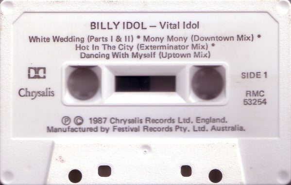 Billy Idol : Vital Idol (Cass, Album, Comp, RE)