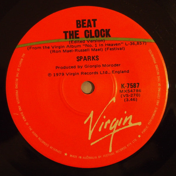 Sparks : Beat The Clock (7", Single)