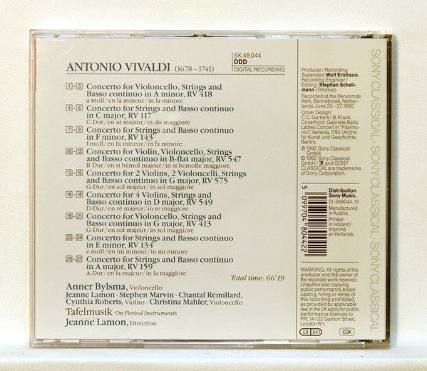 Vivaldi*, Anner Bylsma, Tafelmusik*, Jeanne Lamon : Concertos For Strings (CD, Album)