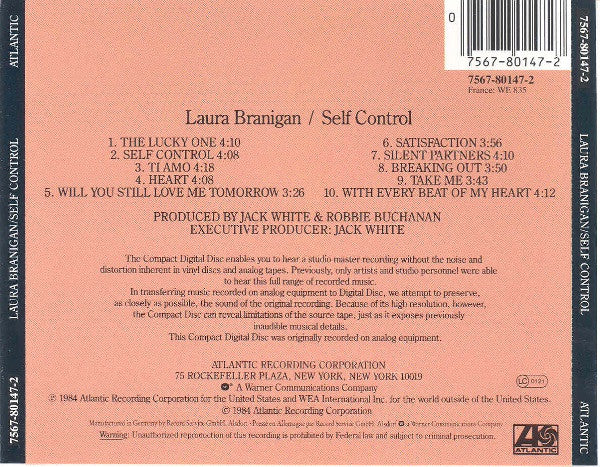 Laura Branigan : Self Control (CD, Album, RE)