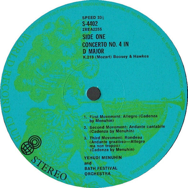 Mozart* : Violin Concertos 4 & 6 (LP, Album, Club, RE)