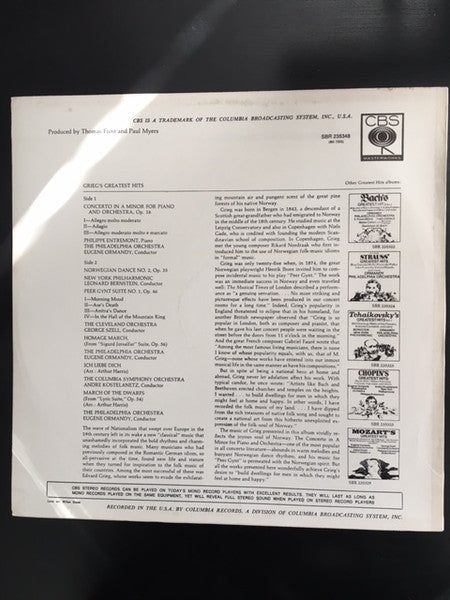 Grieg* : Grieg's Greatest Hits (LP, Comp)