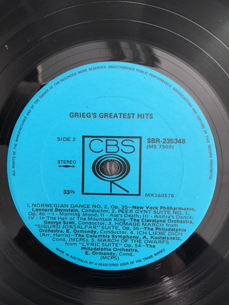 Grieg* : Grieg's Greatest Hits (LP, Comp)