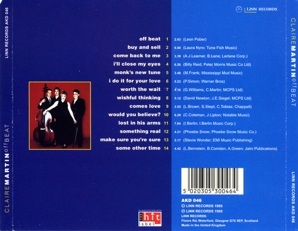Claire Martin : Off BEAT (CD, Album)