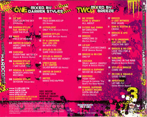Darren Styles And DJ Breeze, Hixxy : Clubland X-Treme Hardcore 3 (3xCD, Comp, Mixed)