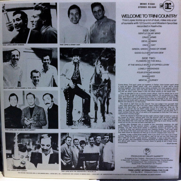 Trini Lopez : Welcome To Trini Country (LP, Album)