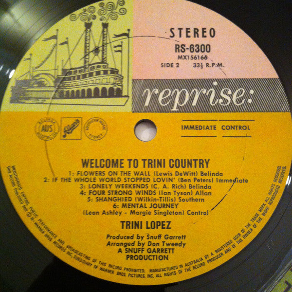 Trini Lopez : Welcome To Trini Country (LP, Album)