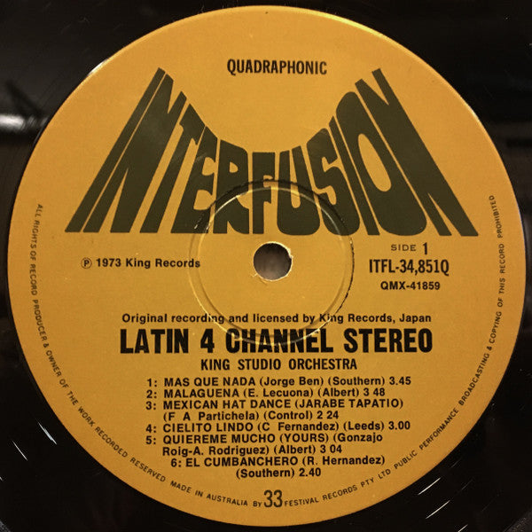 The King Studio Orchestra : Latin ~ 4 Channel Stereo (LP, Album, Quad)