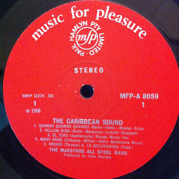 The Maestro's All Steel Band : The Caribbean Sound (LP, Album)