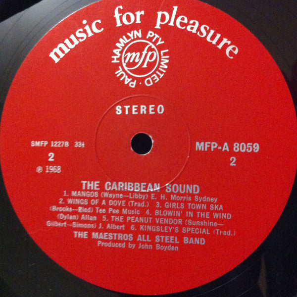 The Maestro's All Steel Band : The Caribbean Sound (LP, Album)
