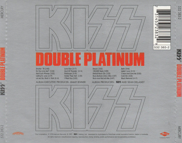 Kiss : Double Platinum (CD, Comp, RE, RM, Tec)