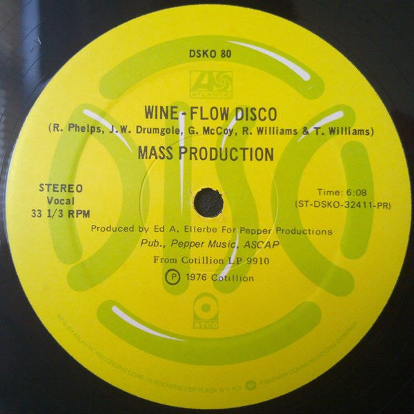 Mass Production : Welcome To Our World (Of Merry Music) / Wine-Flow Disco (12", Promo)