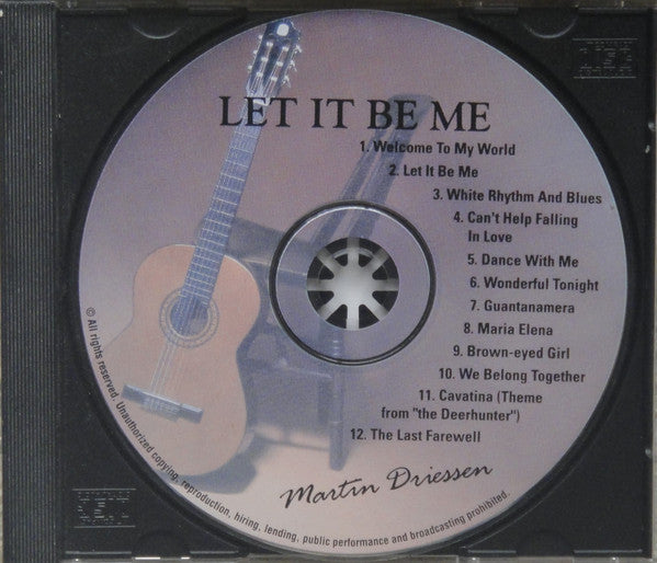 Martin Driessen : Let It Be Me (CD, Album)