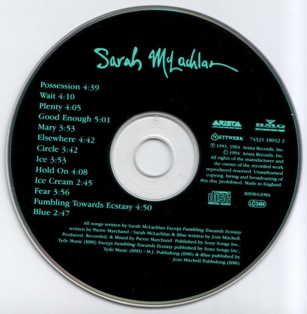 Sarah McLachlan : Fumbling Towards Ecstasy (CD, Album)
