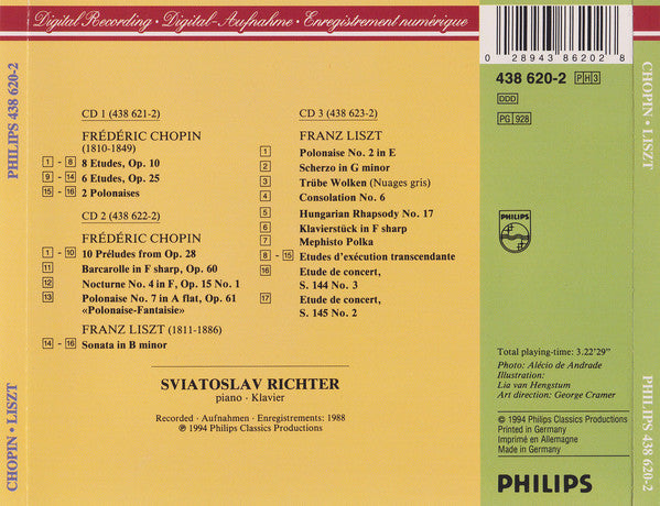 Frédéric Chopin / Franz Liszt, Sviatoslav Richter : The Authorised Recordings (Chopin • Liszt) (3xCD, Comp)