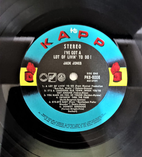 Jack Jones With Pete King (2) - Marty Paich - Billy May : I've Got A Lot Of Livin' To Do! (LP, Album)